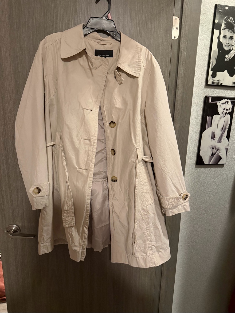 Jones New York Light Beige Trench Coat